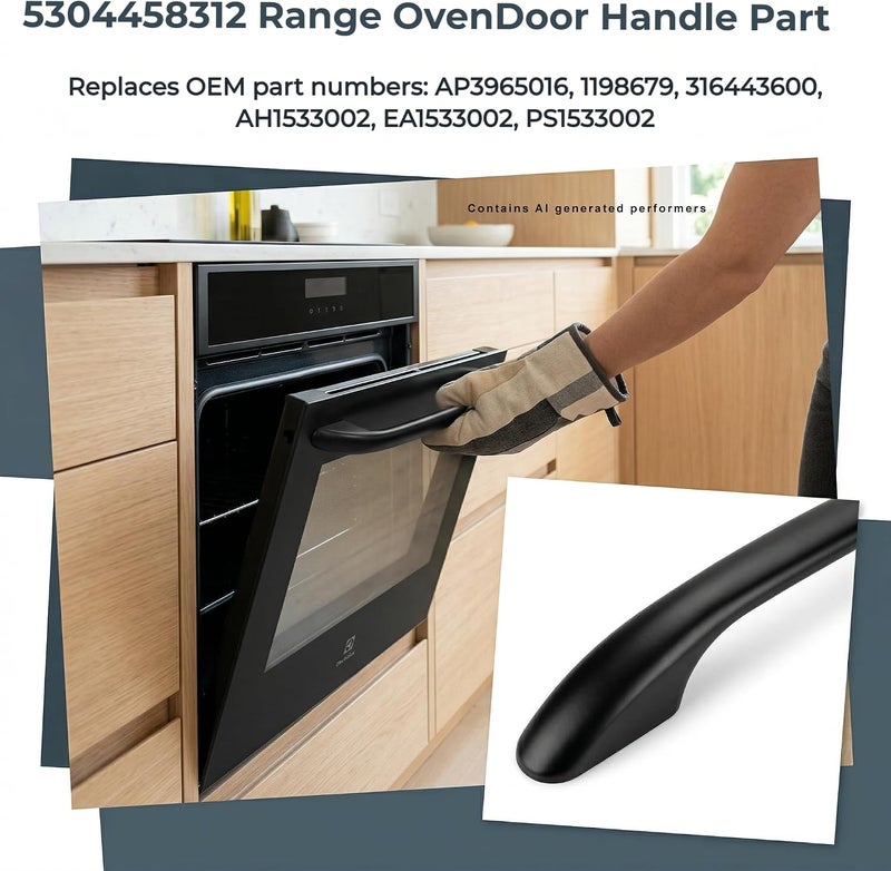 مقبض باب فرن محدث لعام 2024، رقم المنتج: 5304458312، مناسب لأفران Kenmore وFrigidaire وElectrolux، لاستبدال مقبض باب الفرن رقم 316443600، يتضمن 2 صامولة للمقبض رقم 316433300، مع ضمان لمدة سنتين. يأتي في عبوة تحتوي على 2 صامولة للمقبض رقم 316433300. - Image 2
