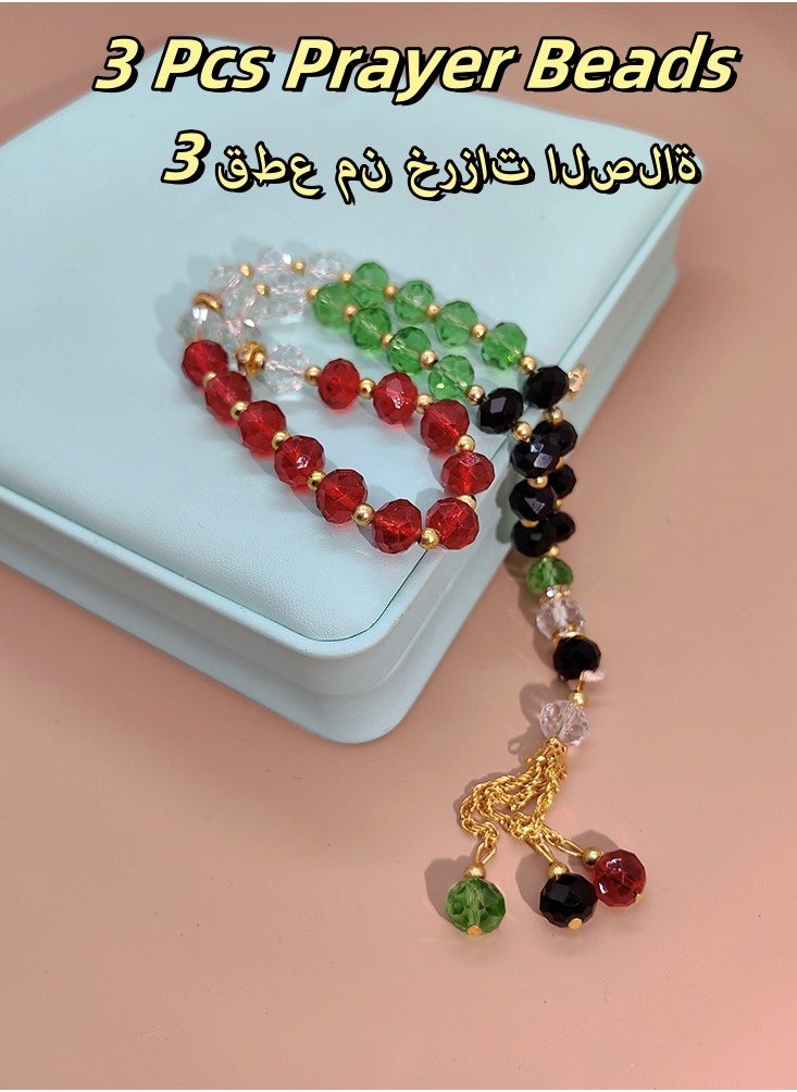General 3 Pack/99 Imitation Crystal Prayer Beads/Tasbih/8mm  - Image 1