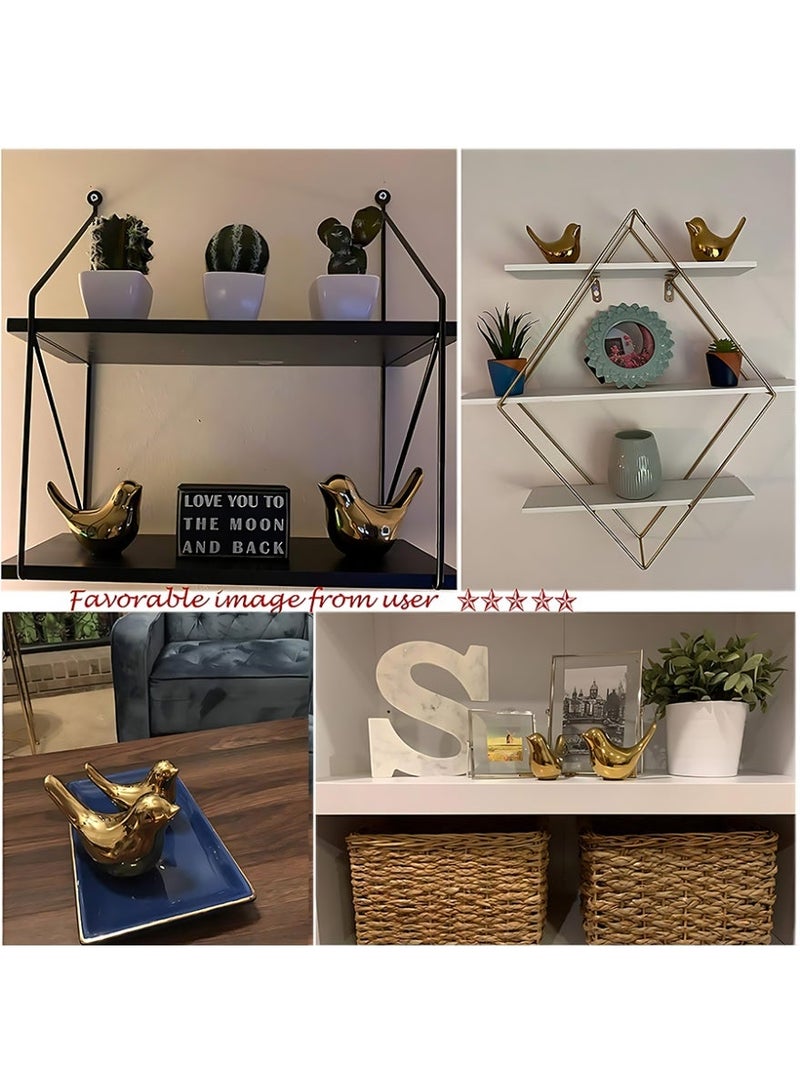 CLAVON Small Birds Statues Gold Home Decor Modern Style Figurine Decorative Ornaments for Living Room, Bedroom, Office Desktop, Cabinets - Image 2