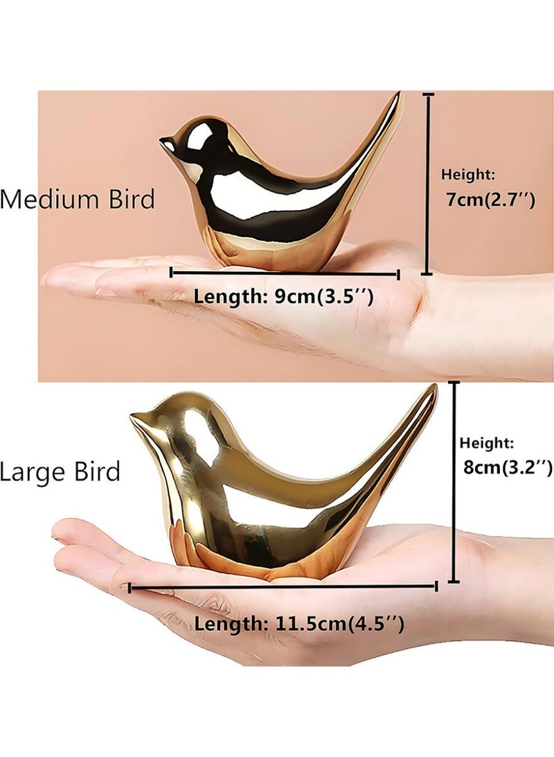 CLAVON Small Birds Statues Gold Home Decor Modern Style Figurine Decorative Ornaments for Living Room, Bedroom, Office Desktop, Cabinets - Image 3