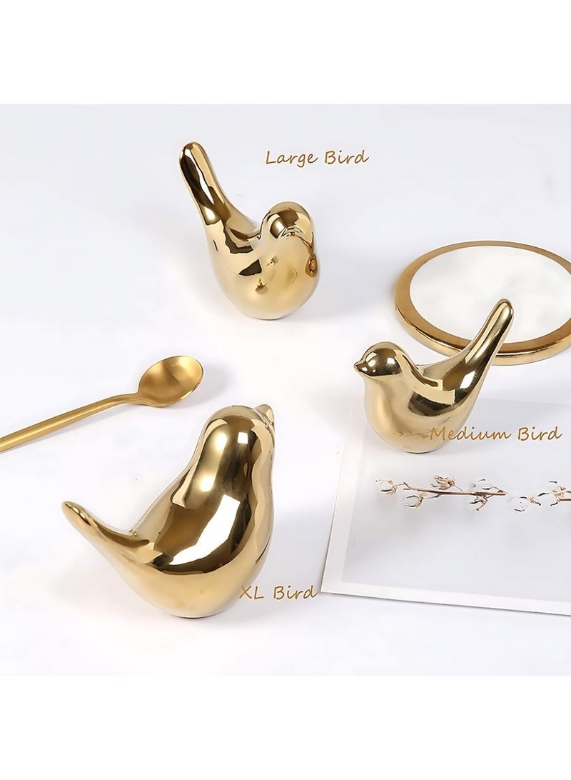 CLAVON Small Birds Statues Gold Home Decor Modern Style Figurine Decorative Ornaments for Living Room, Bedroom, Office Desktop, Cabinets - Image 5