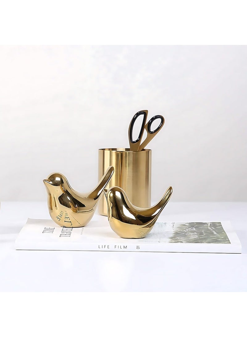 CLAVON Small Birds Statues Gold Home Decor Modern Style Figurine Decorative Ornaments for Living Room, Bedroom, Office Desktop, Cabinets - Image 4