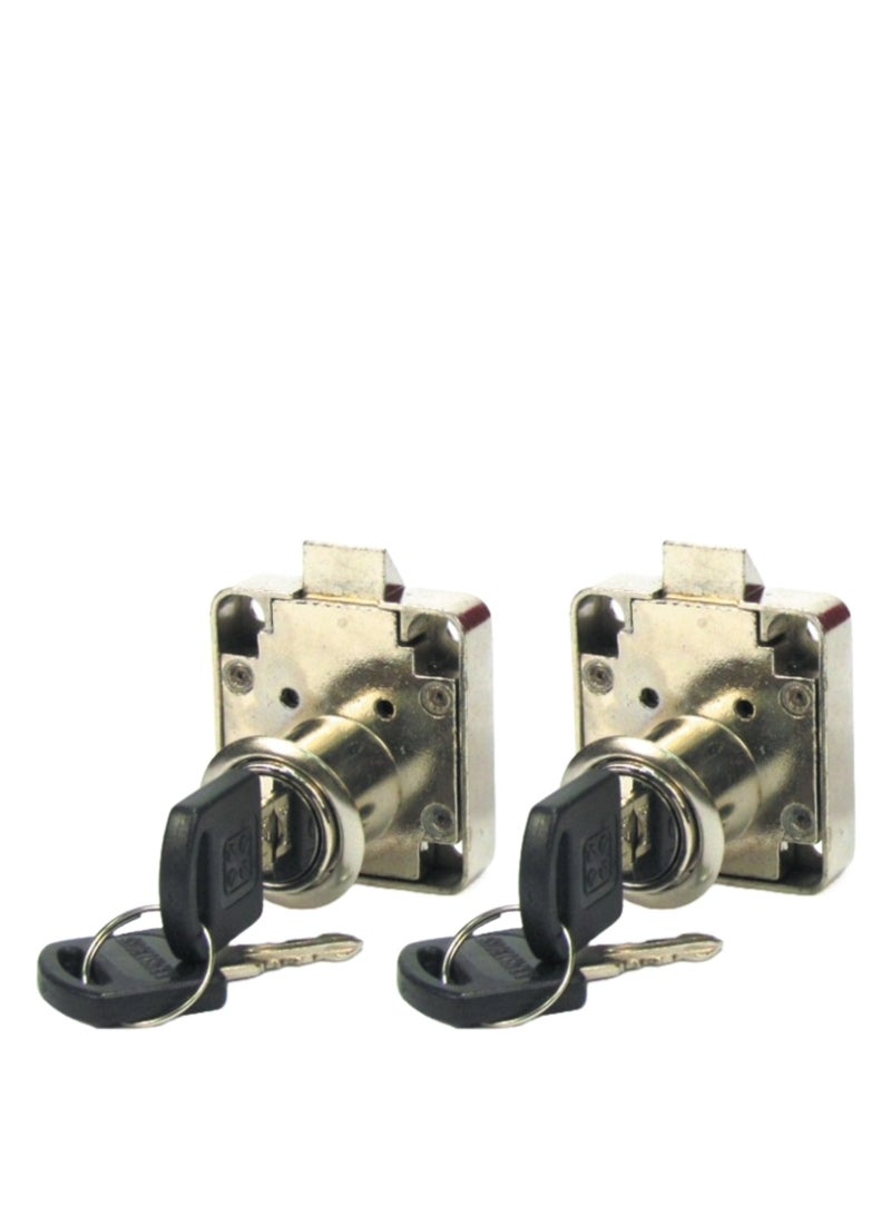 ROBUSTLINE Armstrong lock for Drawer/Cabinet/Cupboard - Single Turn - 507 (38mm, Pack of 2, Chrome Plated)