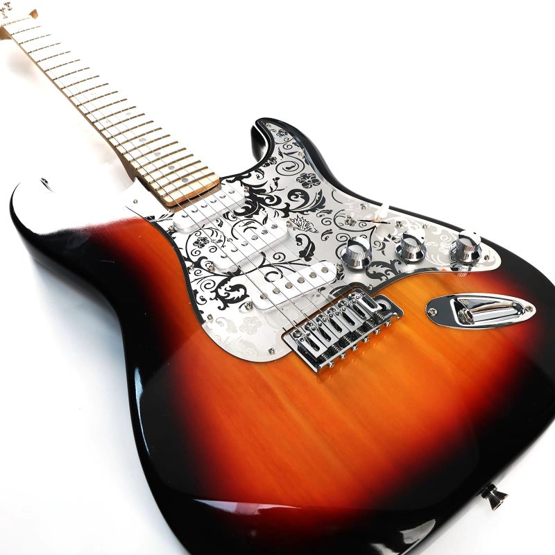 OVSAL Stainless Steel Guitar Pick guard 11 holes SSS Single Coil Mounting Screws 9/32''Potentiometer Metal Electric Guitar Pickguard Compatible with Stratocaster Strat ST Style Guitar (Chrome) - Image 5