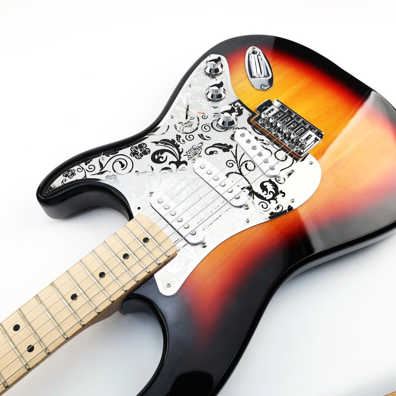 OVSAL Stainless Steel Guitar Pick guard 11 holes SSS Single Coil Mounting Screws 9/32''Potentiometer Metal Electric Guitar Pickguard Compatible with Stratocaster Strat ST Style Guitar (Chrome) - Image 4