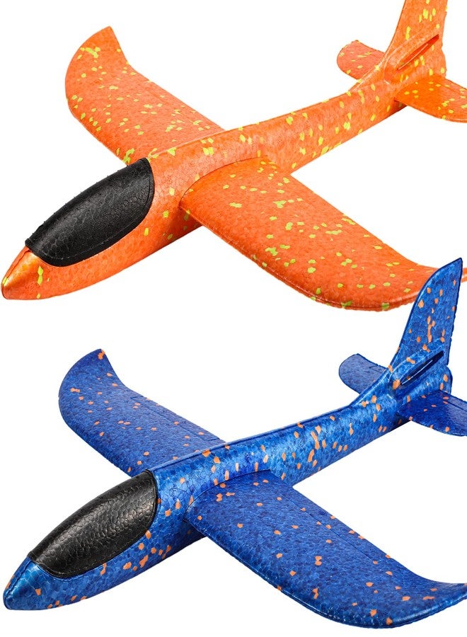 Vyndicca 2 Pack Airplane Toys,17.5" Large Throwing Foam Plane,Foam Airplanes For Kids,2 Flight Mode Glider Plane,Outdoor Sport Toys Birthday Party Favors Foam Airplane,Gifts For 3 4 5 6 7 Year Old Boy - Image 1