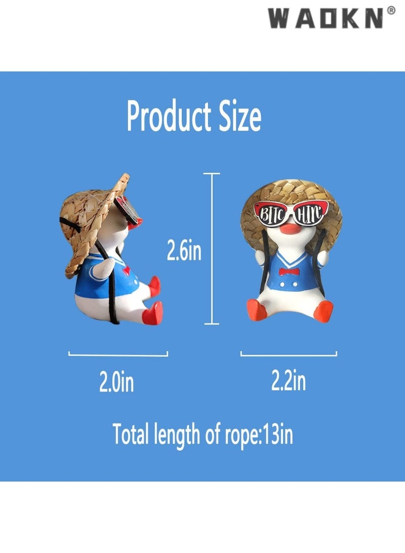 دبليو أيه أو كي أن جميل بطة هزاز سيارة مرآة الرؤية الخلفية الديكور ، جميل بطة سيارة الديكور ، الديكور الداخلي والاكسسوارات ، جو احتفالي الديكور - Image 4