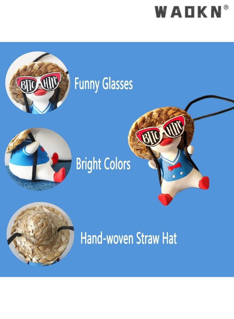 دبليو أيه أو كي أن جميل بطة هزاز سيارة مرآة الرؤية الخلفية الديكور ، جميل بطة سيارة الديكور ، الديكور الداخلي والاكسسوارات ، جو احتفالي الديكور - Image 3