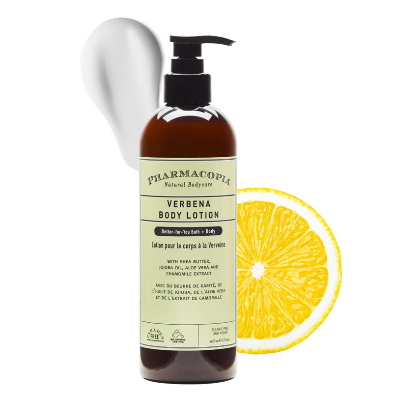 Pharmacopia Verbena Body Lotion - Hydrating Natural Moisturizer with Aromatherapy Benefits - Cruelty-Free Vegan Skin Care - Shea Butter, Aloe Vera, and Jojoba Oil - Lotion for Dry Skin, 16 oz - Image 1