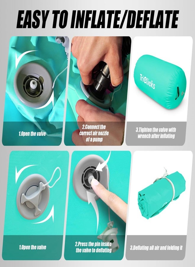 Triclicks Inflatable Air Roller Gymnastics Barrel Mat Tumbling Barrel Equipment for backhandspring Training Home Use & Gym (80x50cm, Green) - Image 5