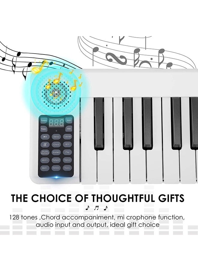 XiuWoo 88 Full Size Portable Keyboard Piano Semi-Weighted Folding Digital Piano Built-in Dual Speakers, Bluetooth, MIDI, Sustain Pedal, Carrying Bag, Rechargeable Piano for Beginners(White) - Image 5