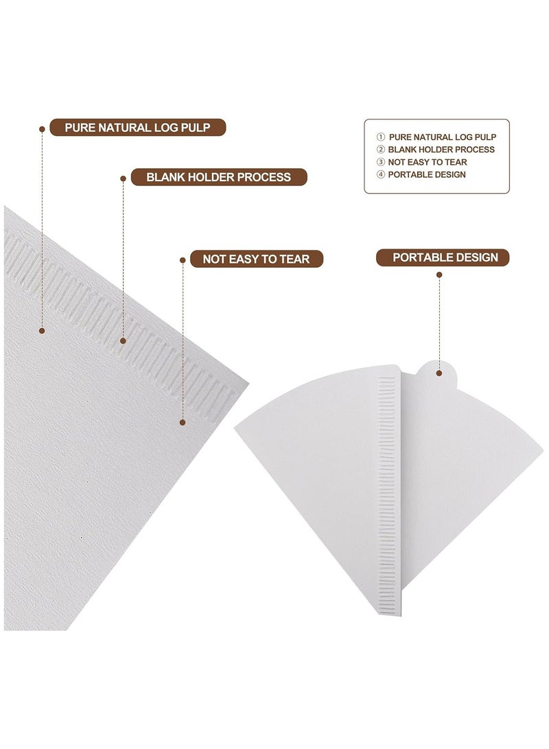 Coffee filter v60 - 100 Pieces Natural Unbleached Paper for 2-4 Cups with Advanced Cone Design - Image 2