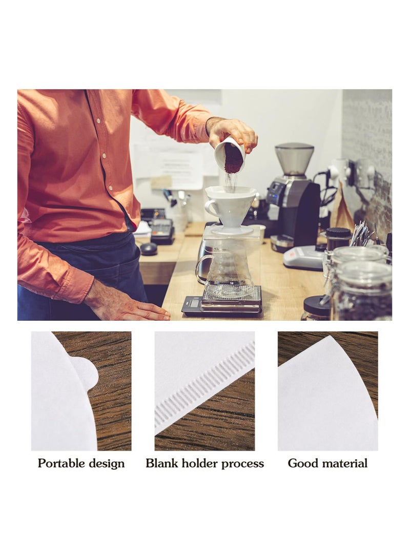 Coffee filter v60 - 100 Pieces Natural Unbleached Paper for 2-4 Cups with Advanced Cone Design - Image 5
