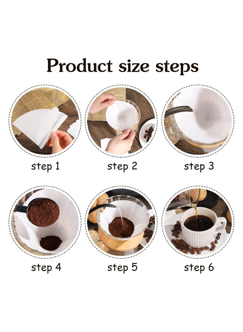 Coffee filter v60 - 100 Pieces Natural Unbleached Paper for 2-4 Cups with Advanced Cone Design - Image 4