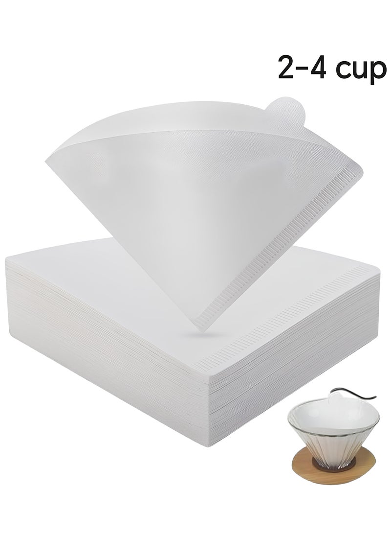 Coffee filter v60 - 100 Pieces Natural Unbleached Paper for 2-4 Cups with Advanced Cone Design - Image 1