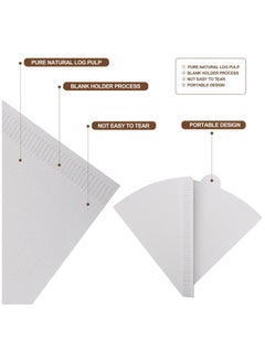 ماركة غير محددة 100 قطعة فلاتر قهوة V60 - ورق طبيعي غير مبيض لتقطير 2-4 أكواب بتصميم مخروطي مطور  - Image 3