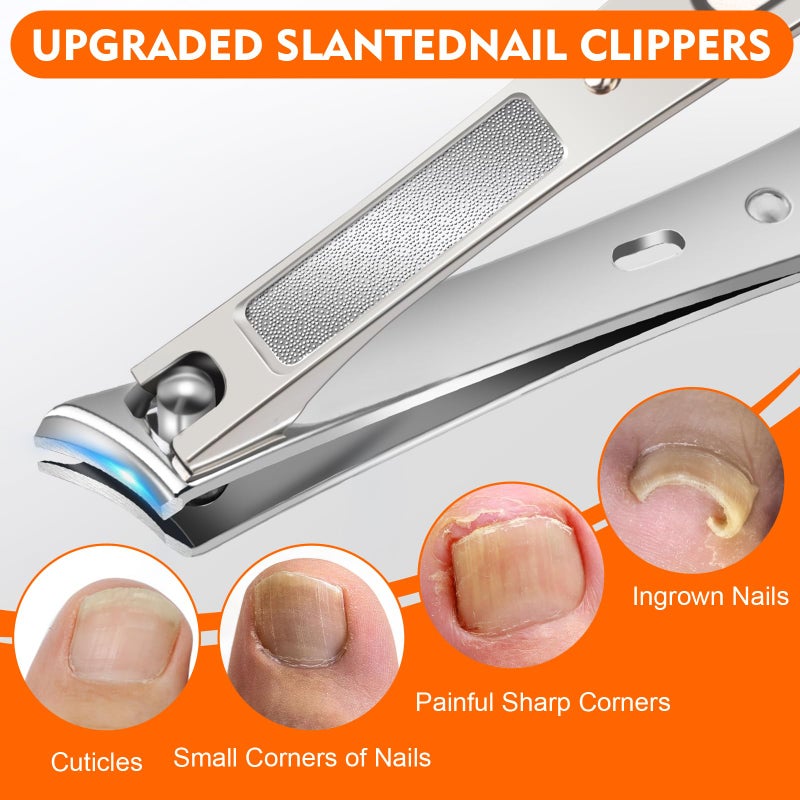 YHOVID Toe Nail Clippers for Men, Toenail Clippers for Thick Nails for Seniors, German Ultra Sharp Stainless Steel Fingernail Clipper with Catcher, Heavy Duty Ingrown Nail Cutter Long Handle with Wide Jaw - Image 4