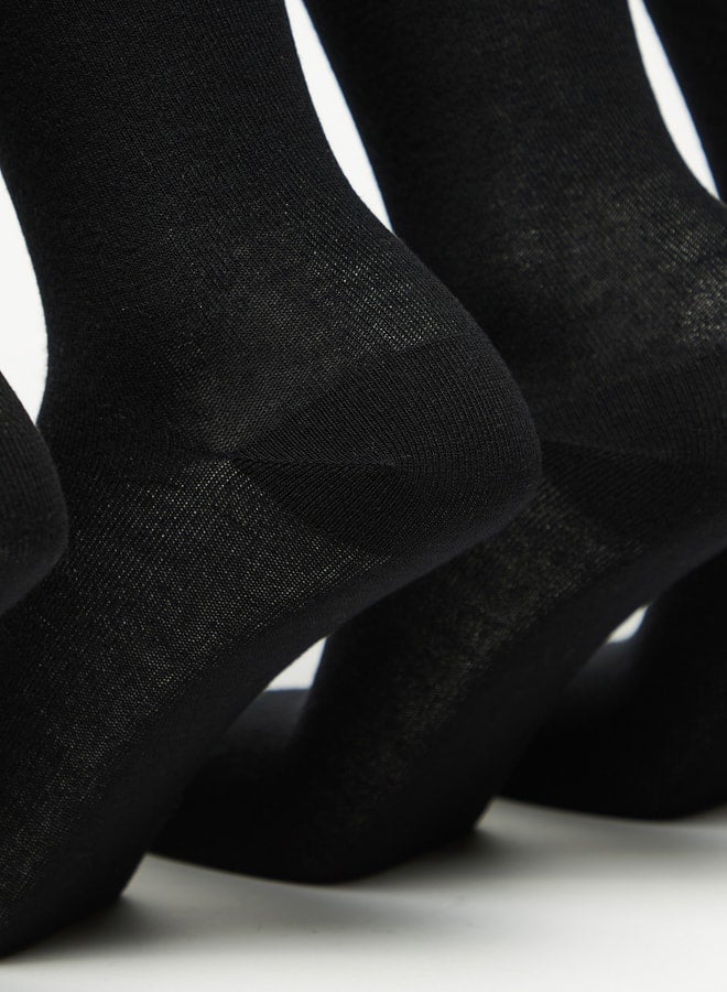 DUCHINI Men's Solid Crew Length Socks - Set of 5 - Image 2