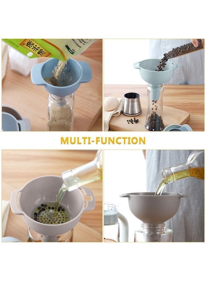 SFENG 3‑Pack Nested Kitchen Funnel Set, Food‑Grade Plastic Funnels with Removable Filter Strainer & Handles for Liquid Oil Powder Dry Ingredients Transfer - Image 3