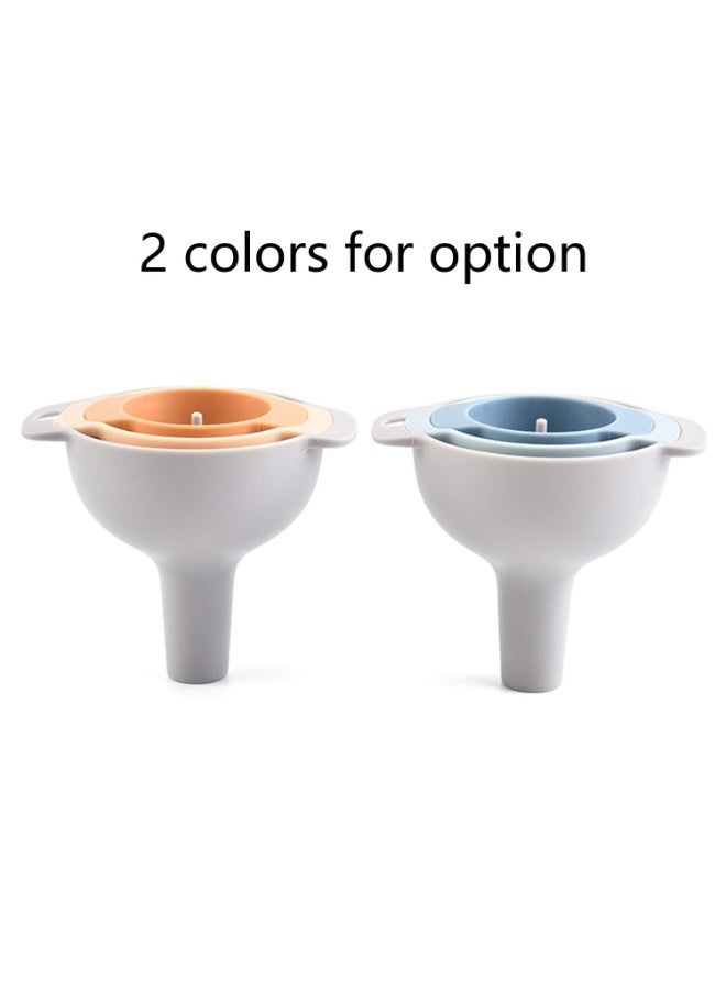 SFENG 3‑Pack Nested Kitchen Funnel Set, Food‑Grade Plastic Funnels with Removable Filter Strainer & Handles for Liquid Oil Powder Dry Ingredients Transfer - Image 2