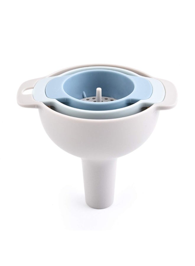 SFENG 3‑Pack Nested Kitchen Funnel Set, Food‑Grade Plastic Funnels with Removable Filter Strainer & Handles for Liquid Oil Powder Dry Ingredients Transfer - Image 1