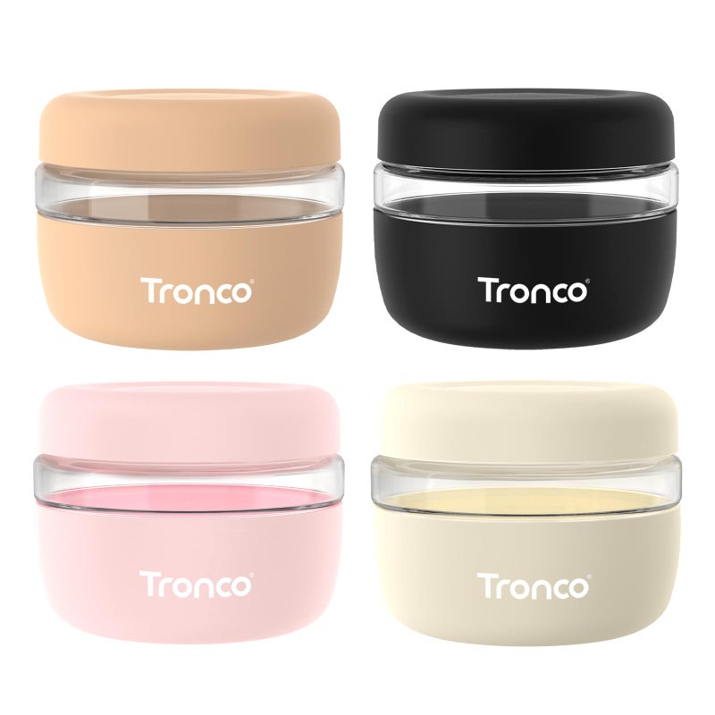 Tronco 16 oz Glass Food Storage Containers with Lids, Airtight, Leak & Spill Proof Glass Lunch Bowls for Meal Prep, Salad, Yogurt, Soup & Stew, Microwave & Dishwasher Safe, BPA-Free, Set of 4 - Image 1