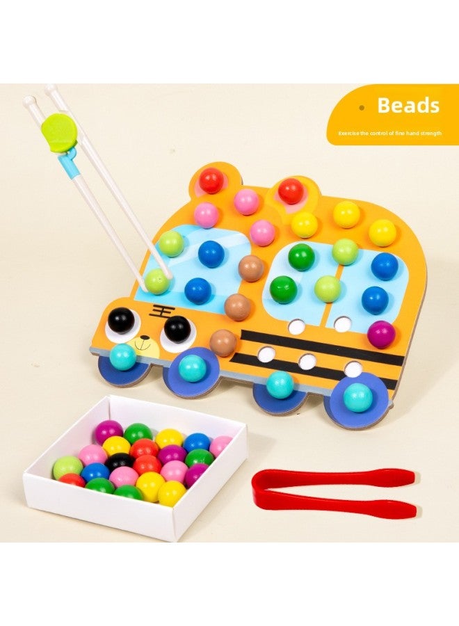 Early Childhood Education Educational Clip Beads Toy Hand Fine Action Training Exercise Baby Finger Flexible Concentration-Color:Octopus Clip Bead Game  - Image 3