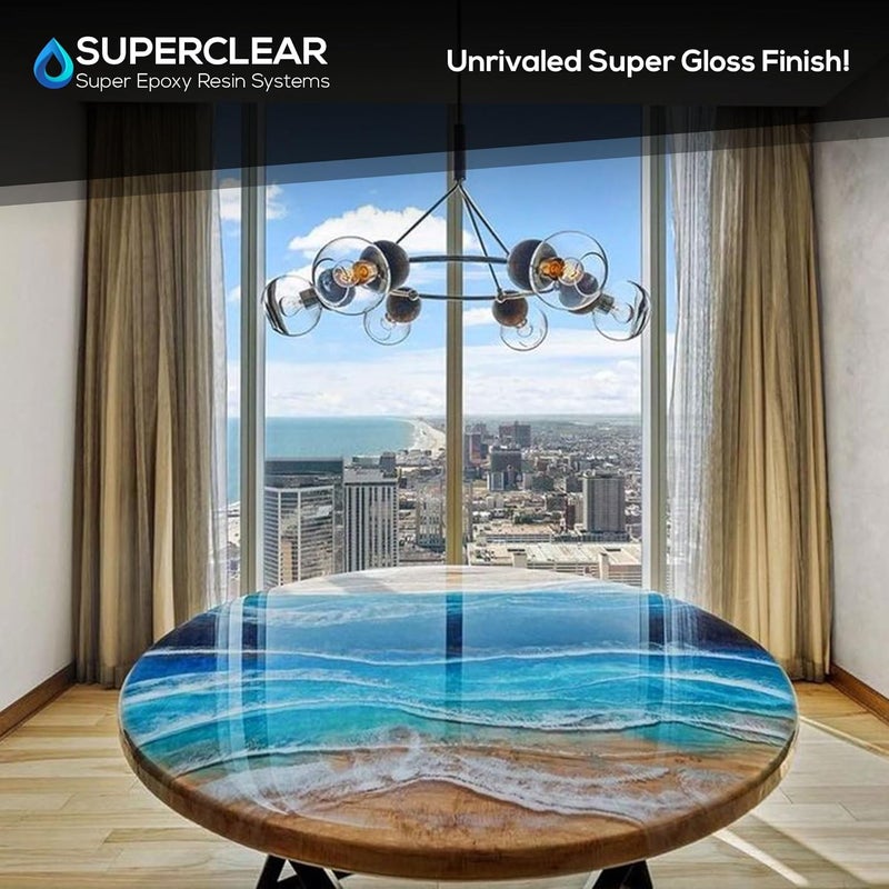 Superclear Table Top Epoxy Resin 2 Gallon | 256 oz Cup Kit, Anti-Yellow Highest UV Impact Resistance, Food Grade Safe, Ultra Crystal Clear Gloss, Bubble Free, Bar & Surface Coat, Tumblers, Wood, DIY - Image 5