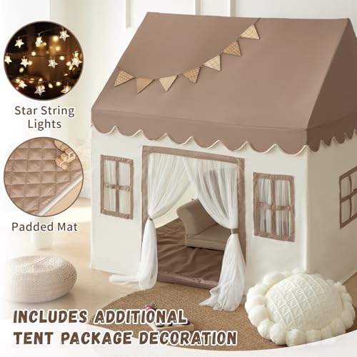 Sherilyn Kids Play Tent with Padded Mat Large Playhouse for Kids Play House Indoor Castle Bed Tent for Toddler Kid Toys for Boys and Girls Birthday House Gift - Image 5