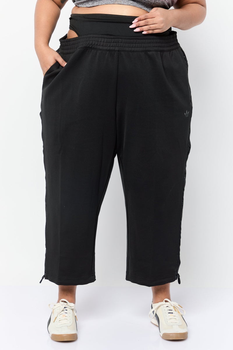adidas Originals Women Plus Size 7/8 Outdoor Wide Leg Track Pants, Black  - Image 1