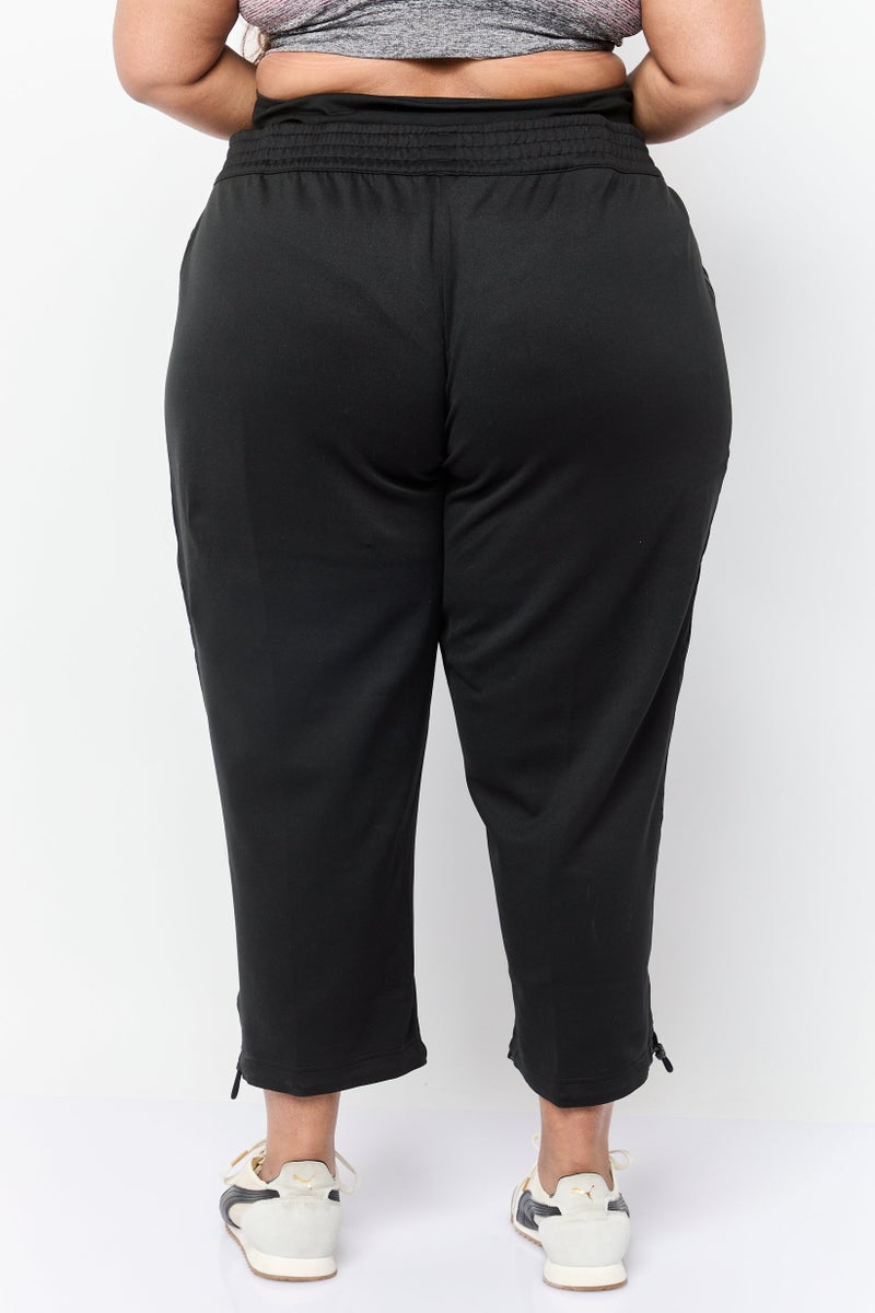 adidas Originals Women Plus Size 7/8 Outdoor Wide Leg Track Pants, Black  - Image 4