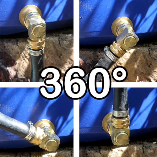 YELUN Garden Hose Swivel elbow Connector 90 Degree Solid Brass Pipe Fittings Hose Kink Protector (2 Pack) - Image 4