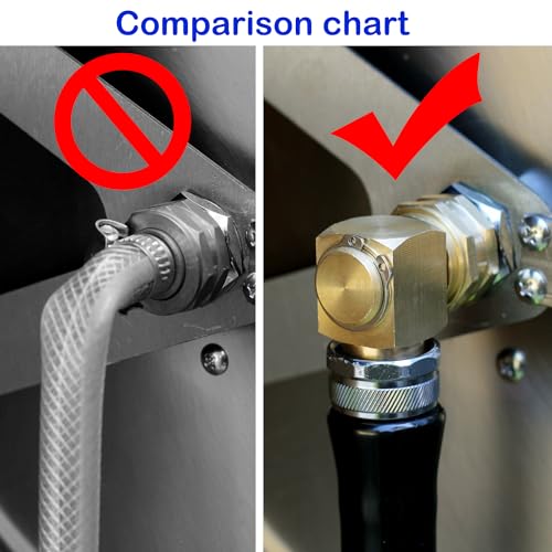 YELUN Garden Hose Swivel elbow Connector 90 Degree Solid Brass Pipe Fittings Hose Kink Protector (2 Pack) - Image 5