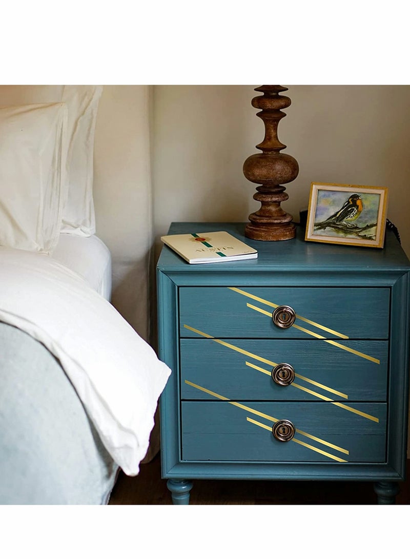 Excefore Graphic Art Tape, Gold Tone Metalized Tape 1cm*50m  DIY Graphic Tape for Detailing Accent Wall, Graphic Arts, Detailing Wall, Wardrobe, Bathroom, Floor, Tile, Car - Image 5