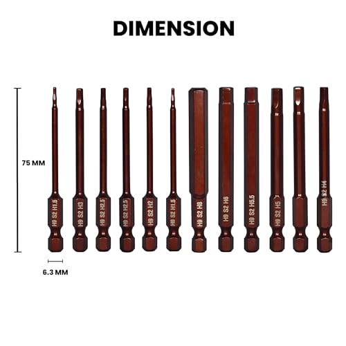 H9 11-PCS Impact Security Torx Bit Set – Magnetic Tamper Resistant Star 6-Point Screwdriver Bits, 1/4'' Hex Shank, 75mm Long, S2 Steel, Sizes T6-T40 - Image 2
