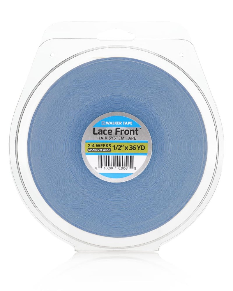 Walker Tape شريط دعم أمامي من ووكر WKR-LF-M3 (1/2 بوصة) للتوباي والشعر المستعار، شفاف، عرض 1/2 بوصة، طول 12 ياردة - Image 1
