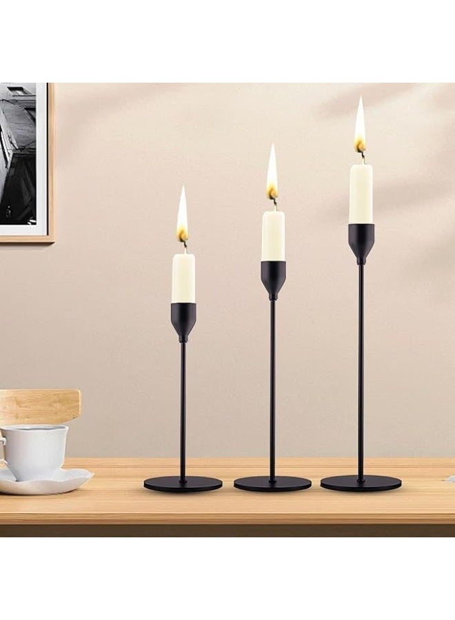Elegant tapered metal candle holder – luxurious decor for weddings, dinner tables and special occasions HR (black) - Image 2