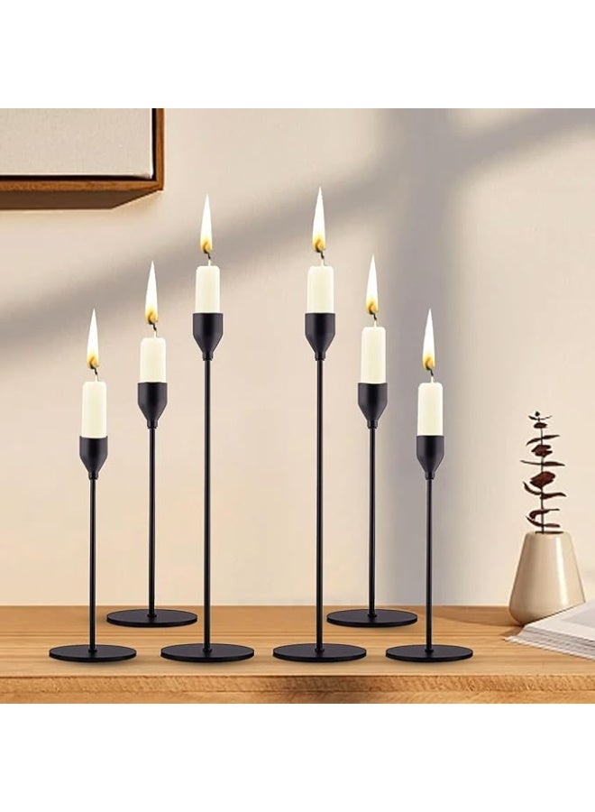 Elegant tapered metal candle holder – luxurious decor for weddings, dinner tables and special occasions HR (black) - Image 3