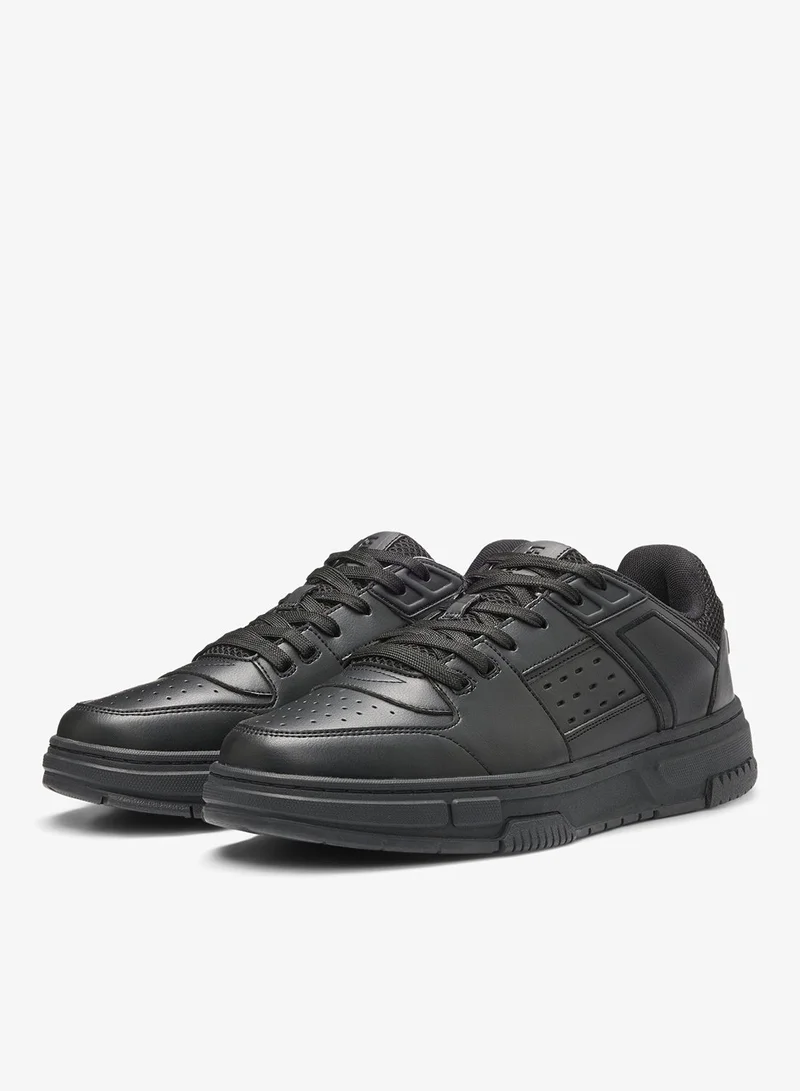 HUGO Mesh-trim trainers in faux leather