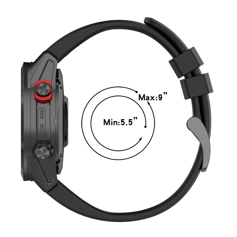 إيروريكس سوار ساعة Garmin Fenix 6 Pro مقاس 22 مم من السيليكون بلون سادة (أخضر ليموني) - Image 4