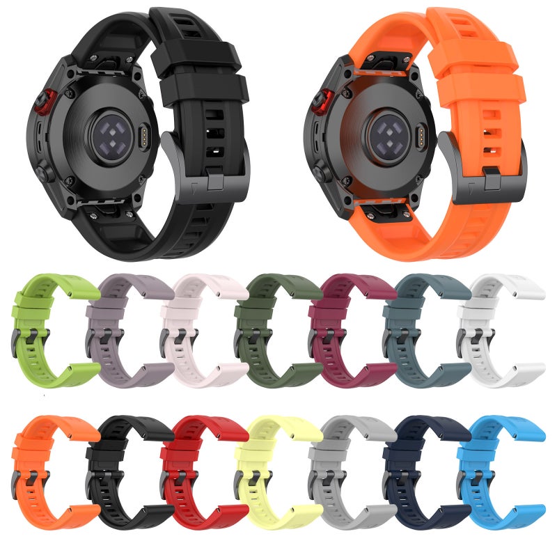 إيروريكس سوار ساعة Garmin Fenix 6 Pro مقاس 22 مم من السيليكون بلون سادة (أخضر ليموني) - Image 2