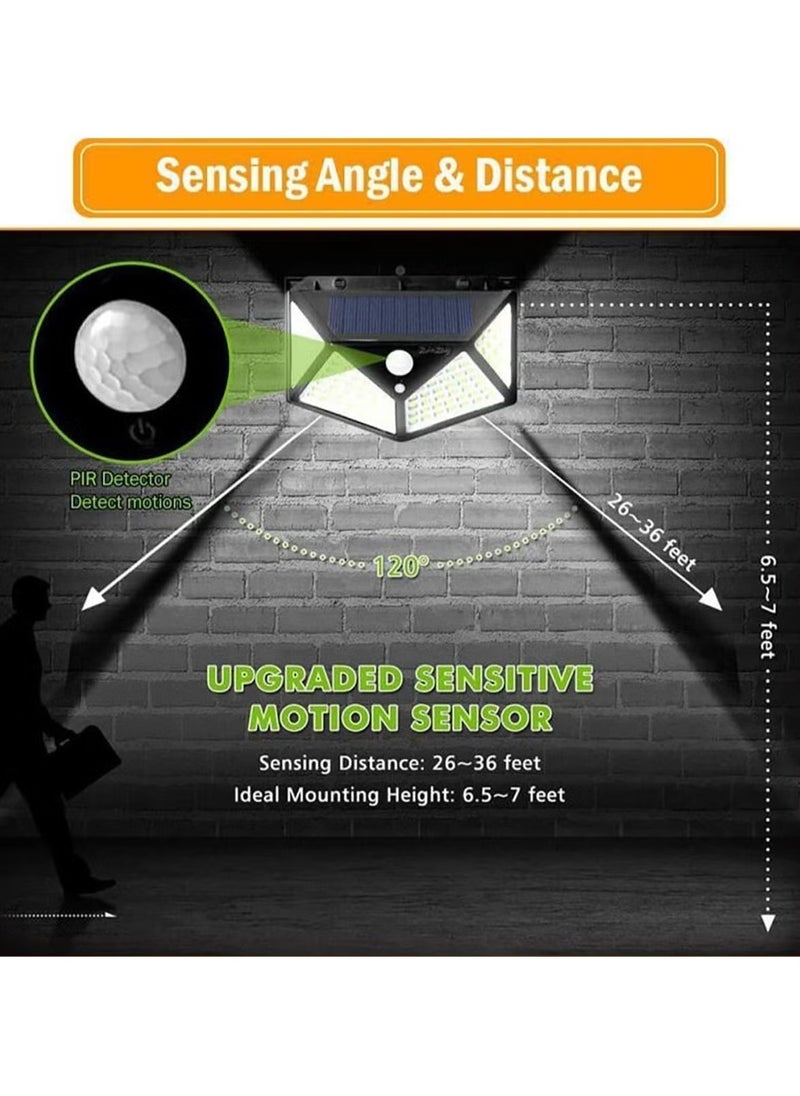TIGER - NEW Garden Solar Lights with 100LED and 3 Modes – IP65 Waterproof Outdoor Lighting with 270° Coverage and Motion Sensor, Perfect for Backyard, Fence, Patio, Front Door (4 Pack) - Image 1