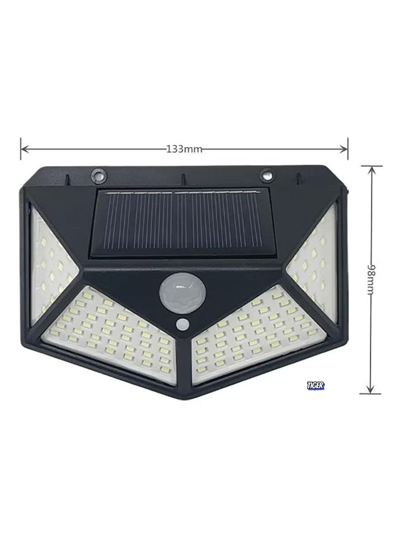 TIGER - NEW Garden Solar Lights with 100LED and 3 Modes – IP65 Waterproof Outdoor Lighting with 270° Coverage and Motion Sensor, Perfect for Backyard, Fence, Patio, Front Door (4 Pack) - Image 1