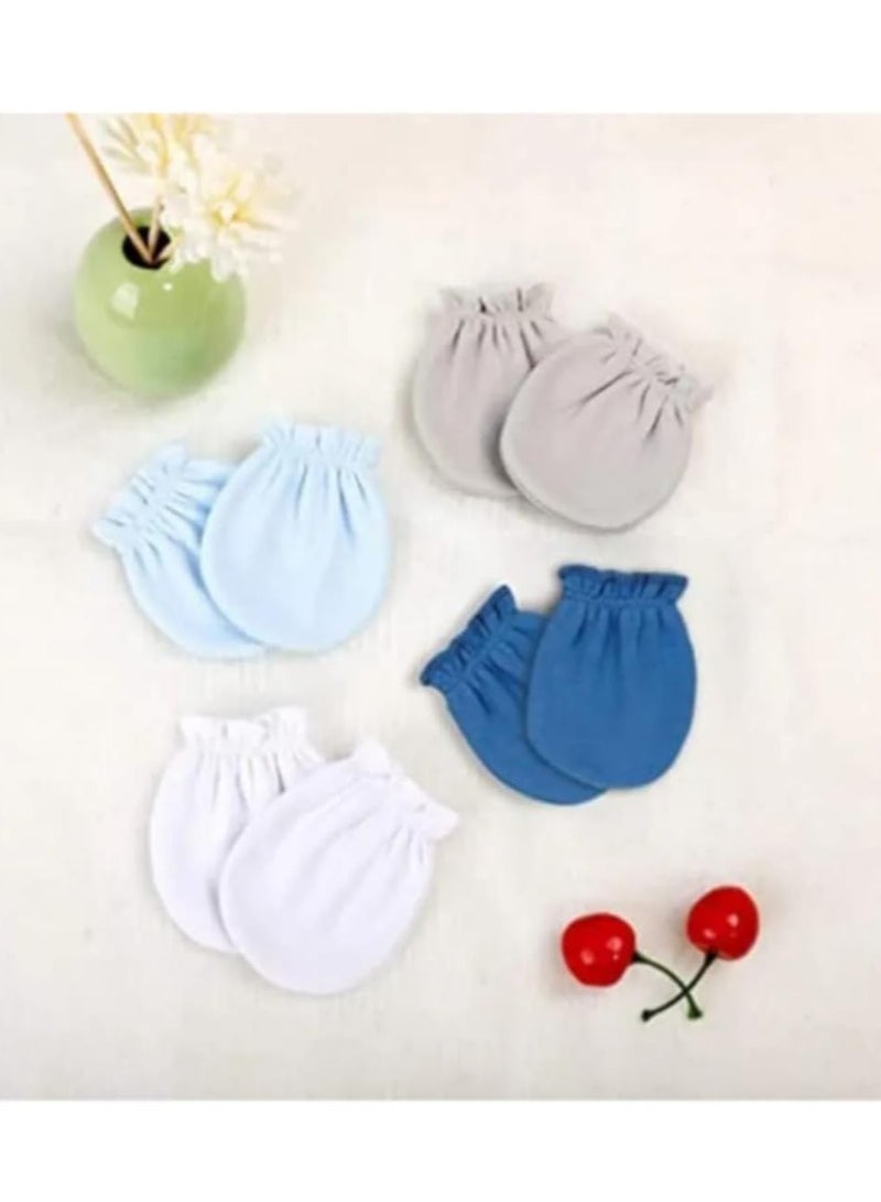 Newborn baby gloves, soft, non-scratch organic gloves with elastic wrist, 0-6 months, multi-color.  - Image 1