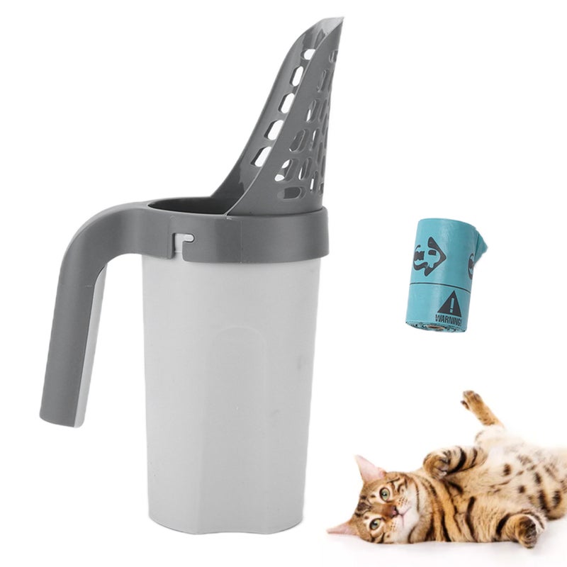 Cat Litter Scooper Portable Pet Cat Litter Sand Shovel with Storage Box for Cleaning - Image 1