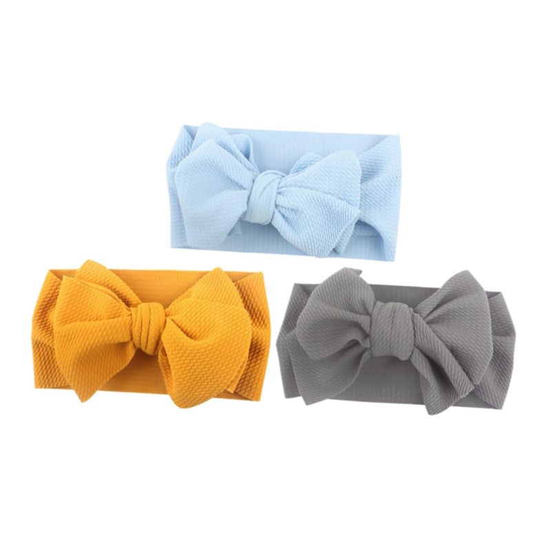 5pcs Tie Dye Headbands With Bowknot For Girls And Boys Rosy Grey Hair Accessories - Image 5