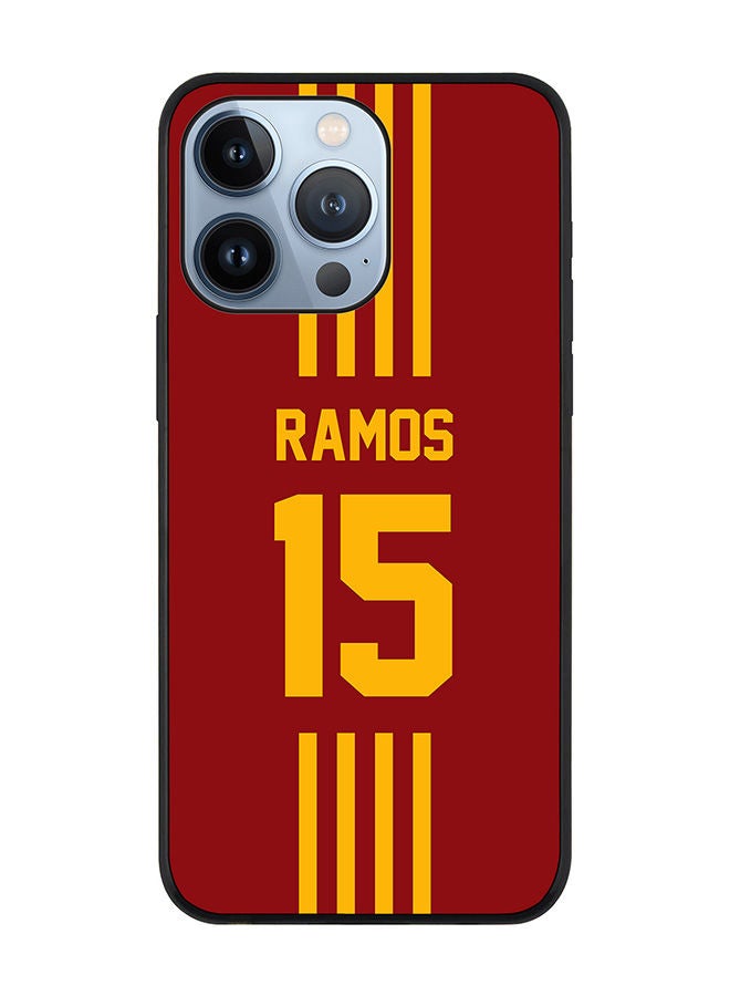 Stylizedd Rugged Black edge case for Apple iPhone 13 Pro Slim fit Soft Case Flexible Rubber Edges Anti Drop TPU Gel Thin Cover - Football Team - Spain Player Name - Ramos - Image 1