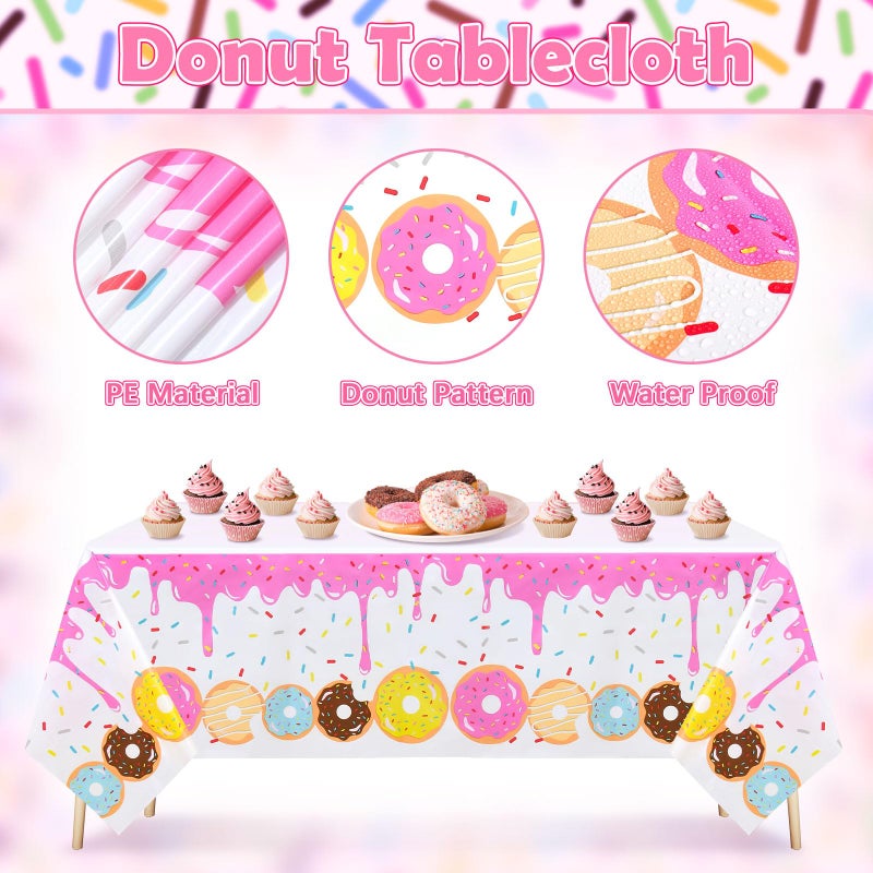 Winrayk 131Pcs Donut Birthday Party Decorations Supplies for Girls, Donut Balloon Garland Arch Kit Grow Up Backdrop Tablecloth Star Sprinkle Foil Balloons, Kids Baby Shower Sweet One Party Decorations - Image 5