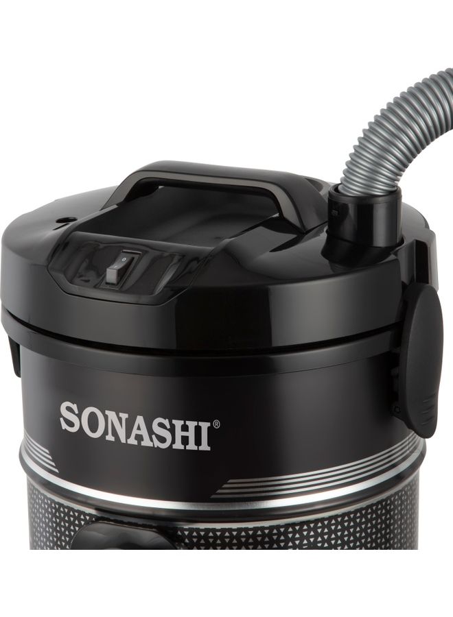 SONASHI 25L Drum Vacuum Cleaner with Multi Filtration System | Big Dust Capacity with Strong Suction and Super Low Noise | Easy Moveable with Wheels | Dust Full Indicator 2400 W SVC-9029D Black - Image 2