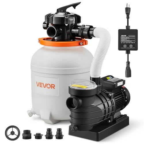 VEVOR FlashPure Sand Filter Pump, 12 in for Above Ground Pool, 0.5 HP 3000 GPH, Swimming Pool Filter System with Timer, 6X Faster Filtration, Media Installed, Leak-Resistant, Ready to Use Out of Box - Image 1